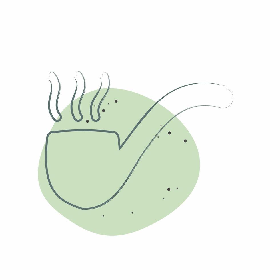 Icon Smoking Pipe. related to Retirement symbol. Color Spot Style. design editable vector