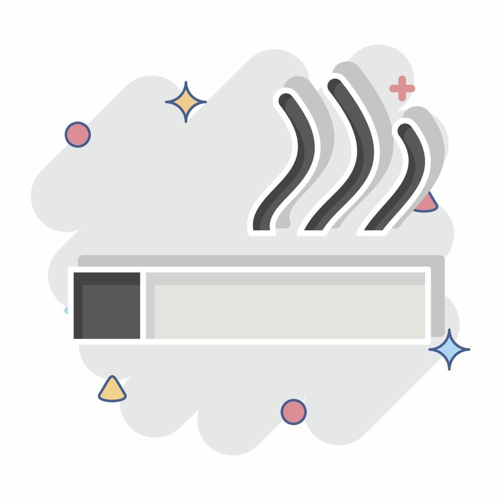 Icon Cigarette. related to Smoking symbol. comic style. design editable vector