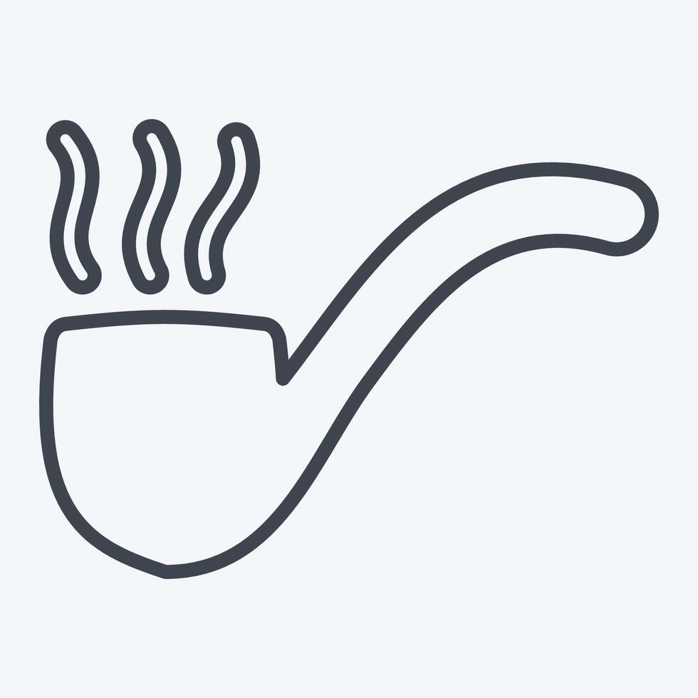 Icon Smoking Pipe. related to Retirement symbol. line style. design editable vector
