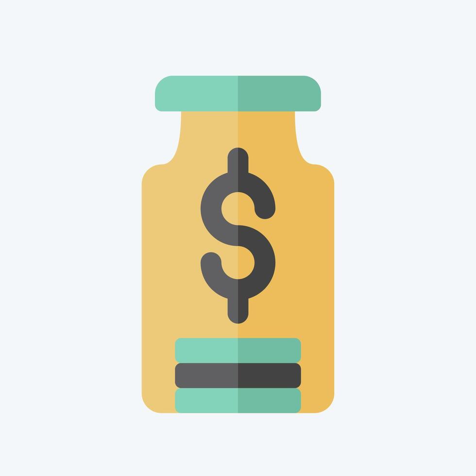 Icon Saving. related to Retirement symbol. flat style. design editable vector