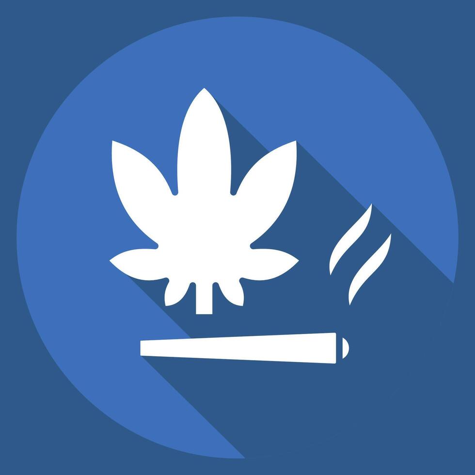Icon Cannabis. related to Smoking symbol. long shadow style. design editable vector