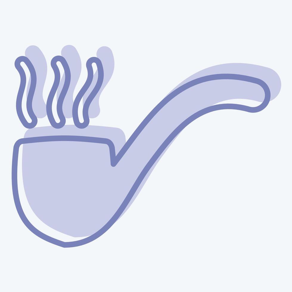 Icon Smoking Pipe. related to Retirement symbol. two tone style. design editable vector