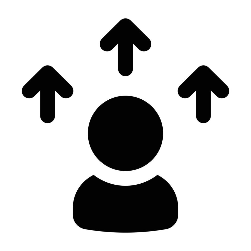 Simple Self Improvement glyph icon. The icon can be used for websites, print templates, presentation templates, illustrations, etc vector