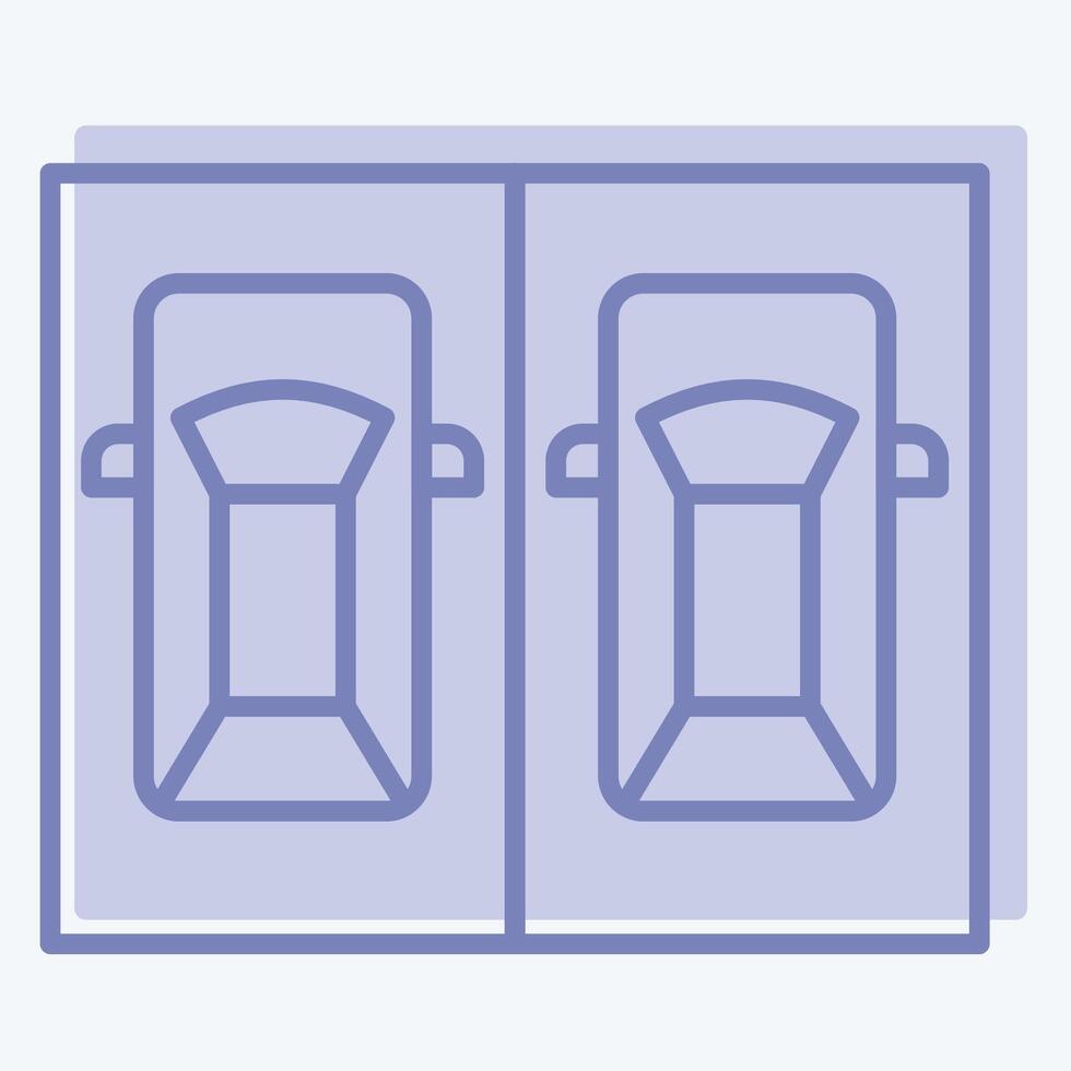 Icon Parking Area. related to Parking symbol. two tone style. design editable vector