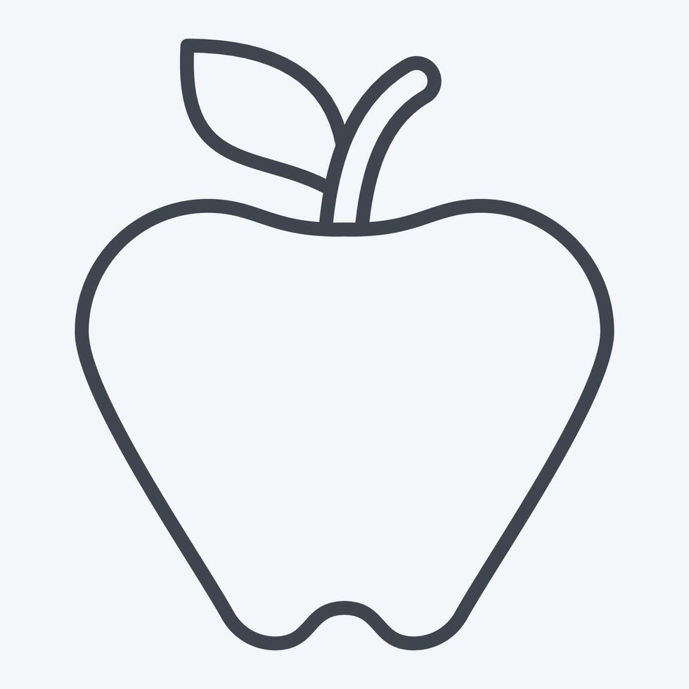 Icon Apple. related to Kindergarten symbol. line style. design editable vector