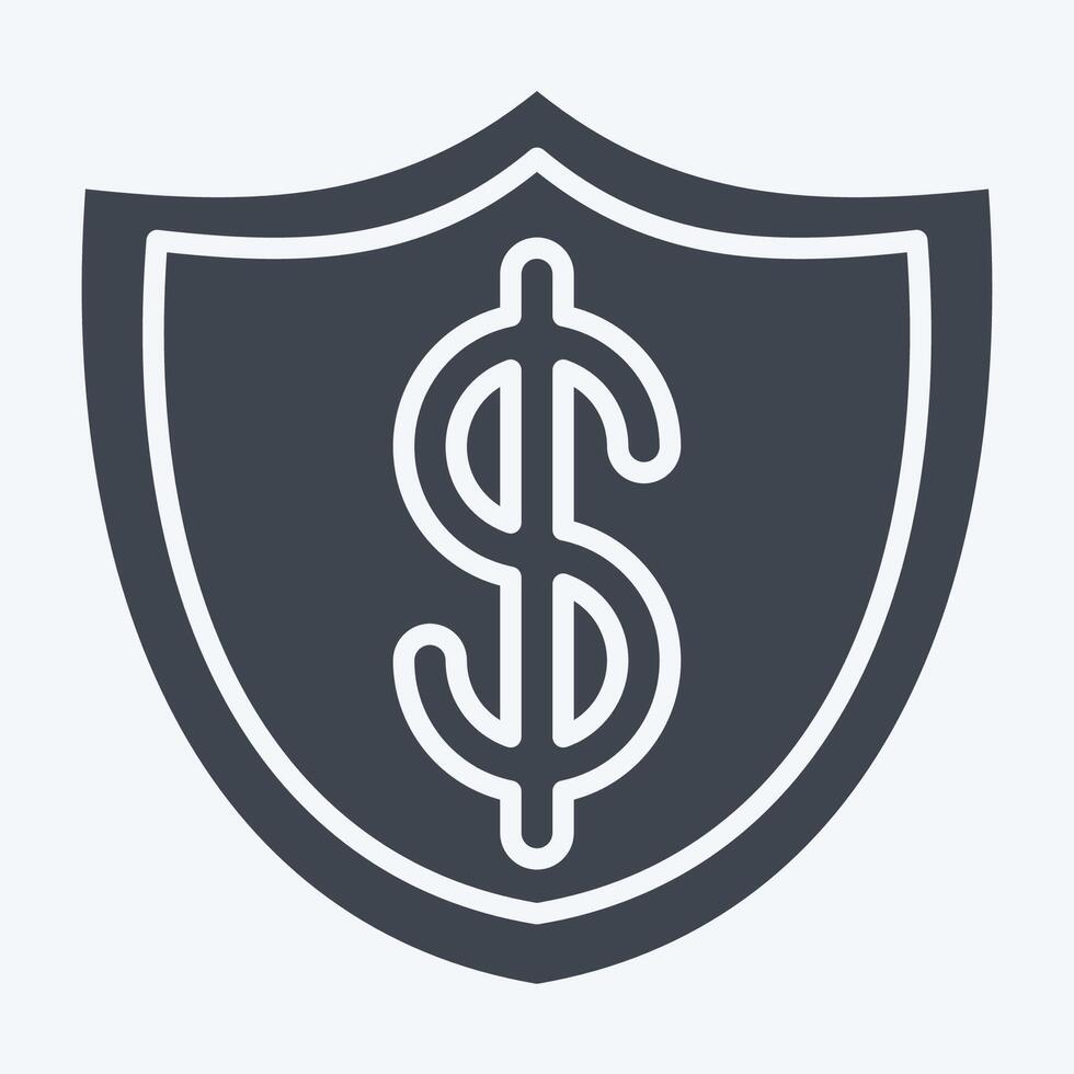 Icon Financial Security. related to Savings symbol. glyph style. design editable vector