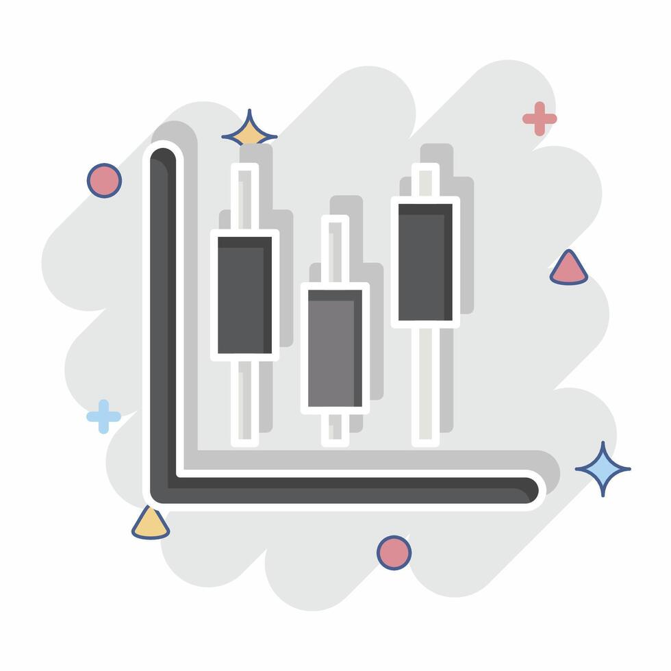 Icon Stock Invesment. related to Savings symbol. comic style. design editable vector