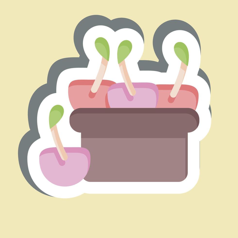 Sticker Cherries. related to Summer symbol. design editable vector