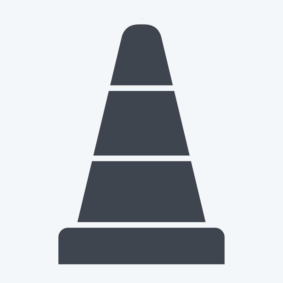 Icon Traffic Cone. related to Parking symbol. glyph style. design editable vector