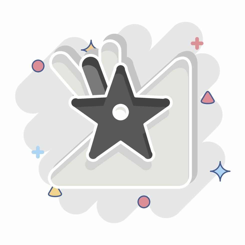 Icon Star Fish. related to Summer symbol. comic style. design editable vector