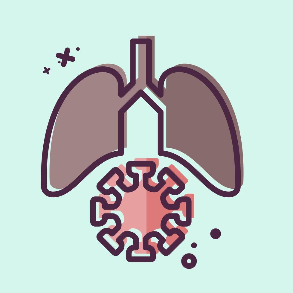 Icon Lung Cancer. related to Smoking symbol. MBE style. design editable vector