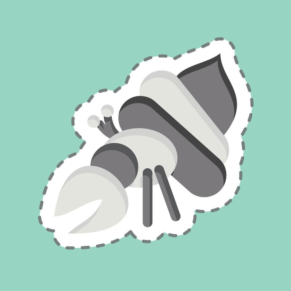 Sticker line cut Crab. related to Summer symbol. design editable vector