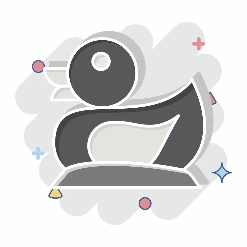 Icon Duck. related to Kindergarten symbol. comic style. design editable vector