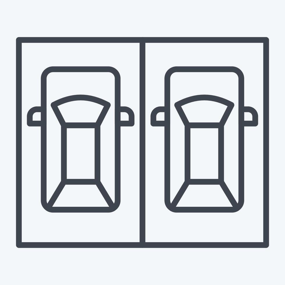 Icon Parking Area. related to Parking symbol. line style. design editable vector
