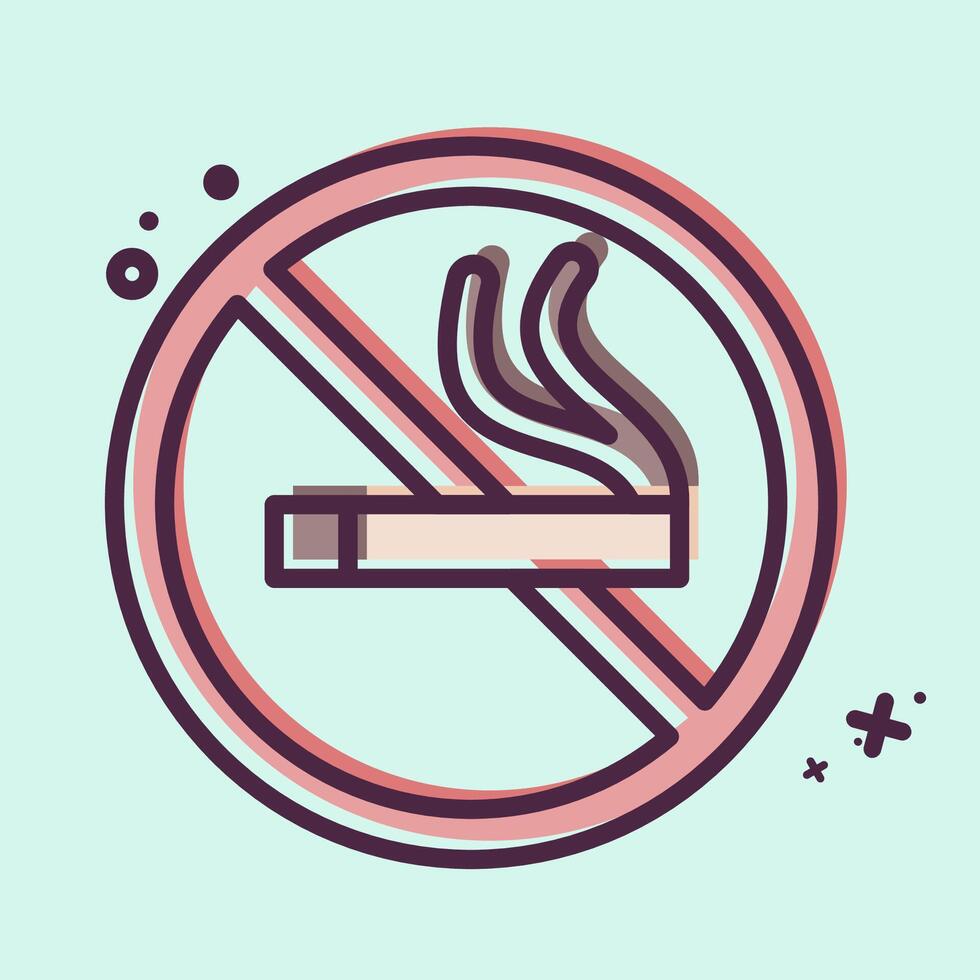 Icon No Smoking. related to Smoking symbol. MBE style. design editable vector