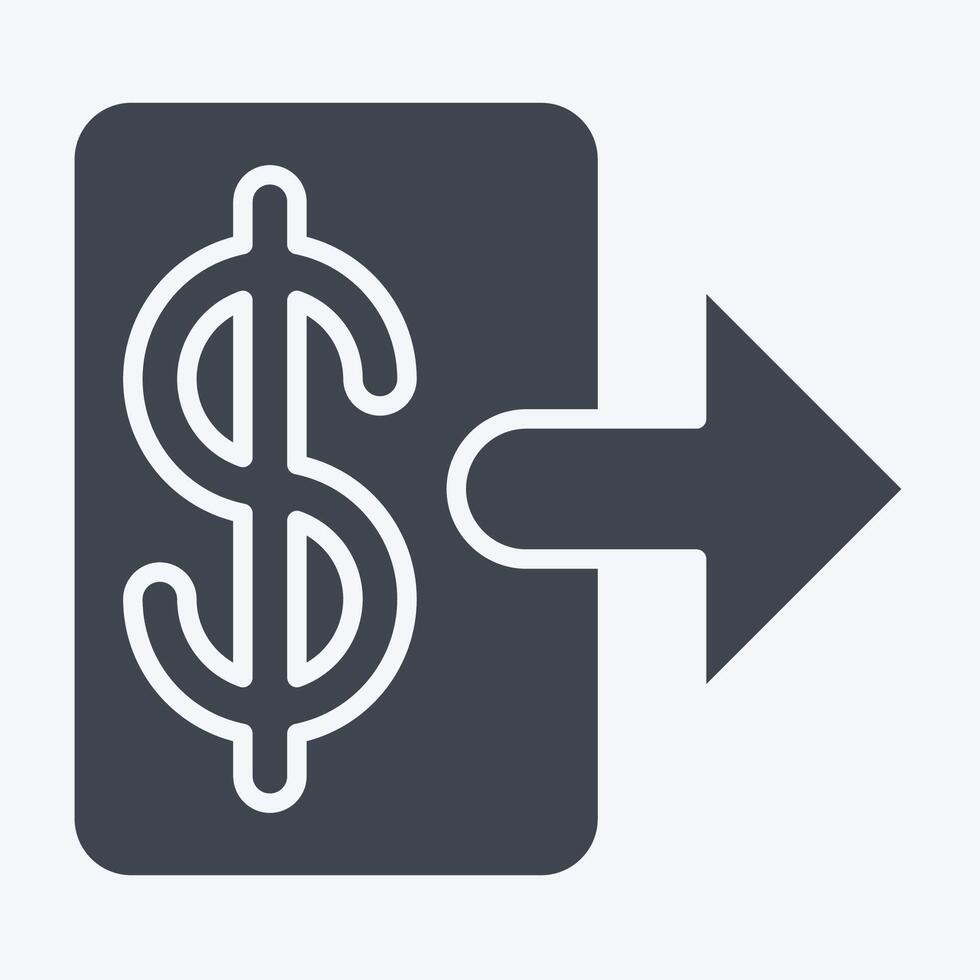 Icon Withdraw Money. related to Savings symbol. glyph style. design editable vector