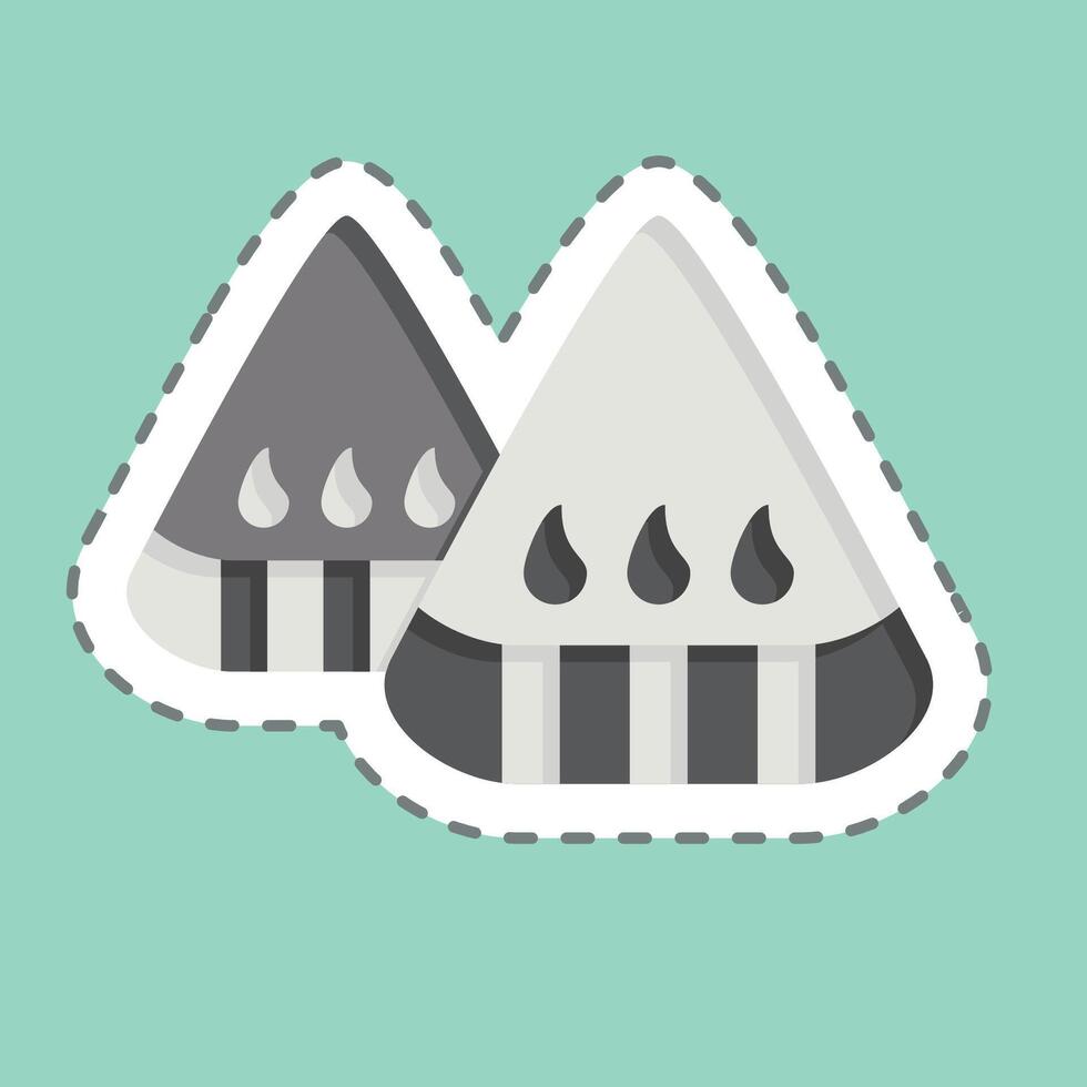 Sticker line cut Watermelon. related to Summer symbol. design editable vector
