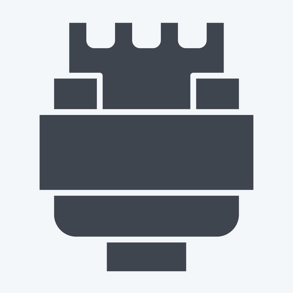 Icon Insulation. related to Vape symbol. glyph style. design editable vector