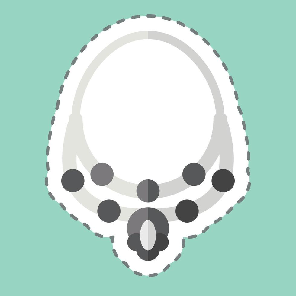Sticker line cut Necklace. related to Summer symbol. design editable vector