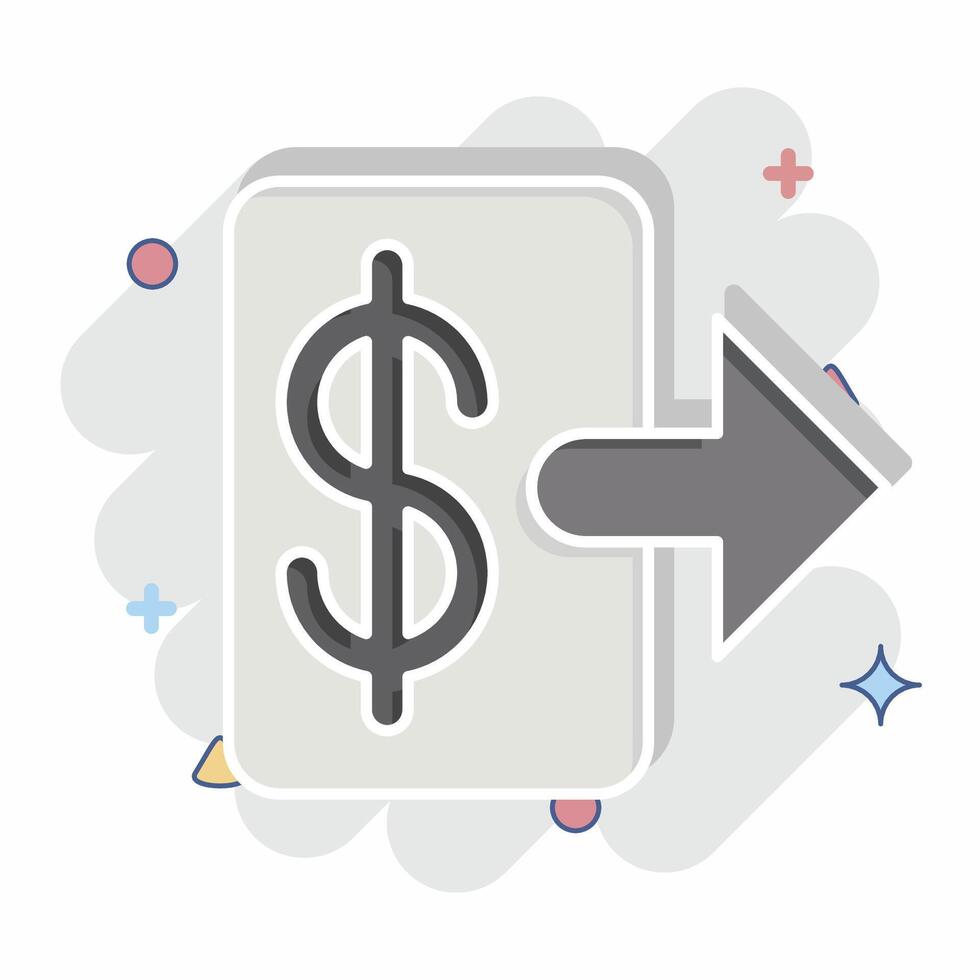 Icon Withdraw Money. related to Savings symbol. comic style. design editable vector