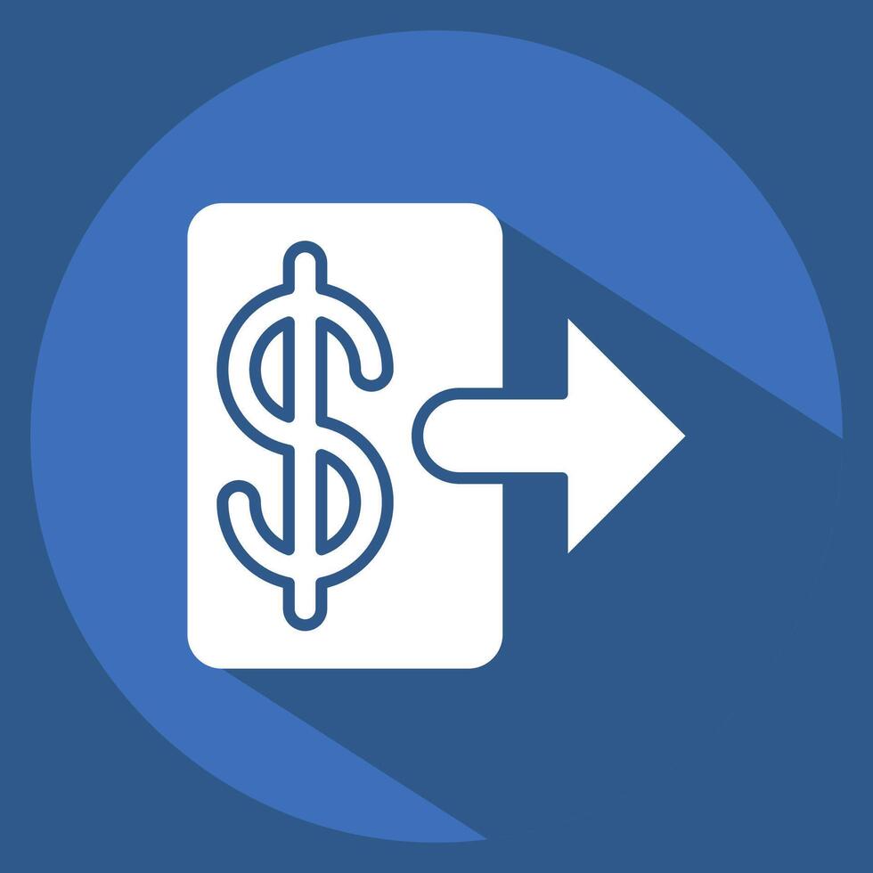 Icon Withdraw Money. related to Savings symbol. long shadow style. design editable vector