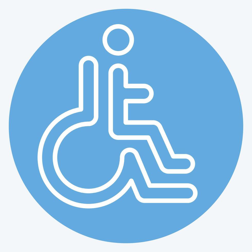 Icon Disabled. related to Parking symbol. blue eyes style. design editable vector