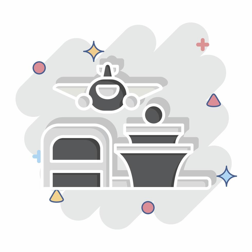 Icon Flight. related to Travel symbol. comic style. design editable vector