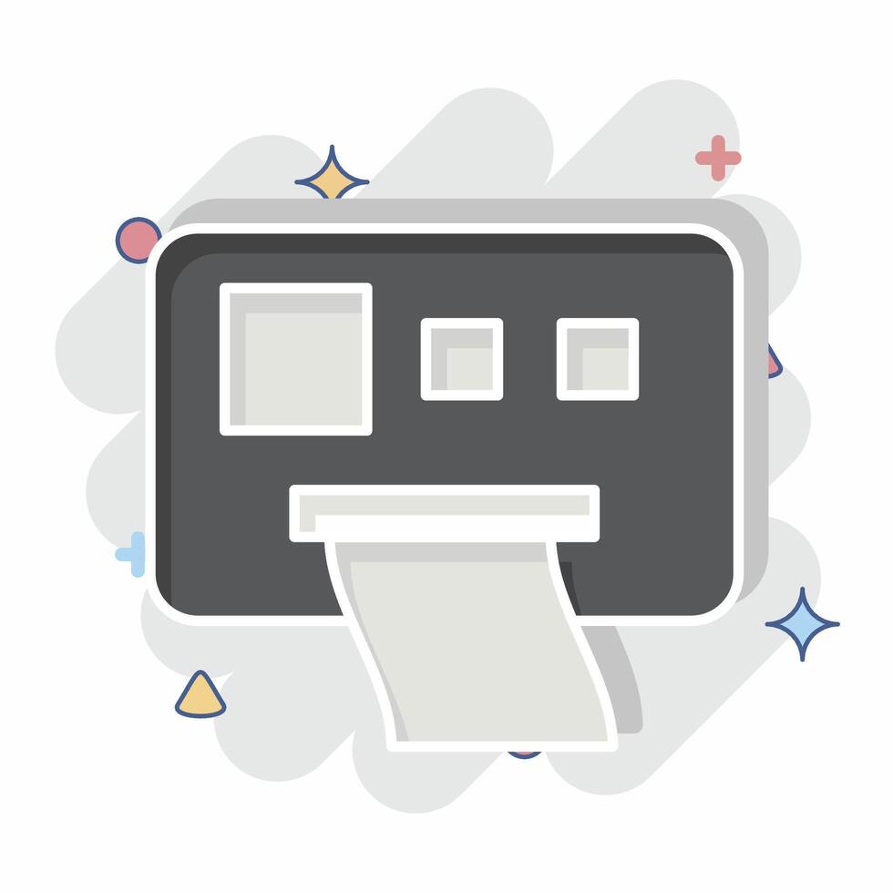 Icon Ticket Machine. related to Parking symbol. comic style. design editable vector