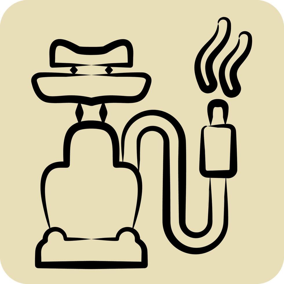 Icon Shisha. related to Smoking symbol. hand drawn style. design editable vector