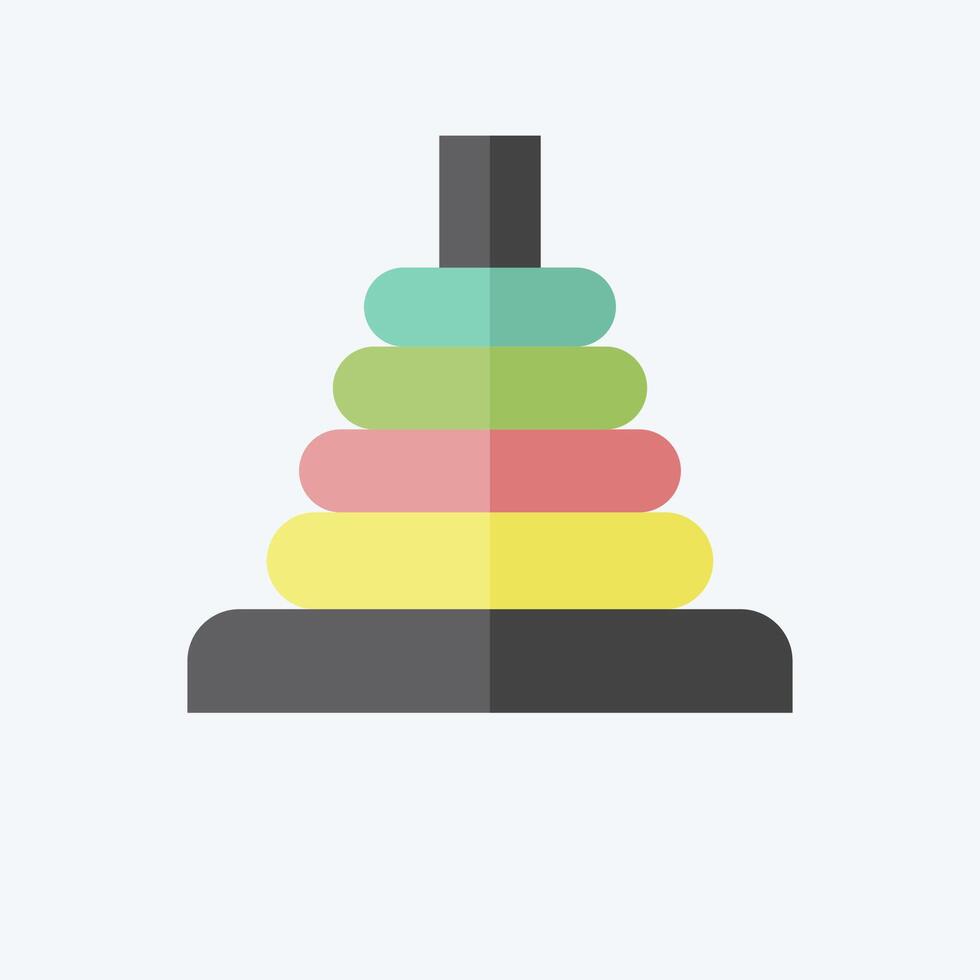 Icon Ring Toss. related to Kindergarten symbol. flat style. design editable vector