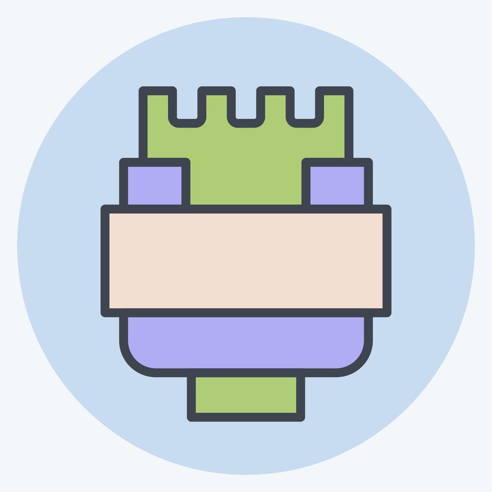 Icon Insulation. related to Vape symbol. color mate style. design editable vector