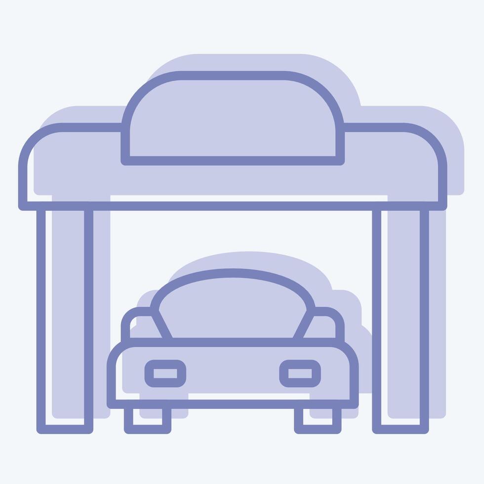 Icon Garage. related to Parking symbol. two tone style. design editable vector