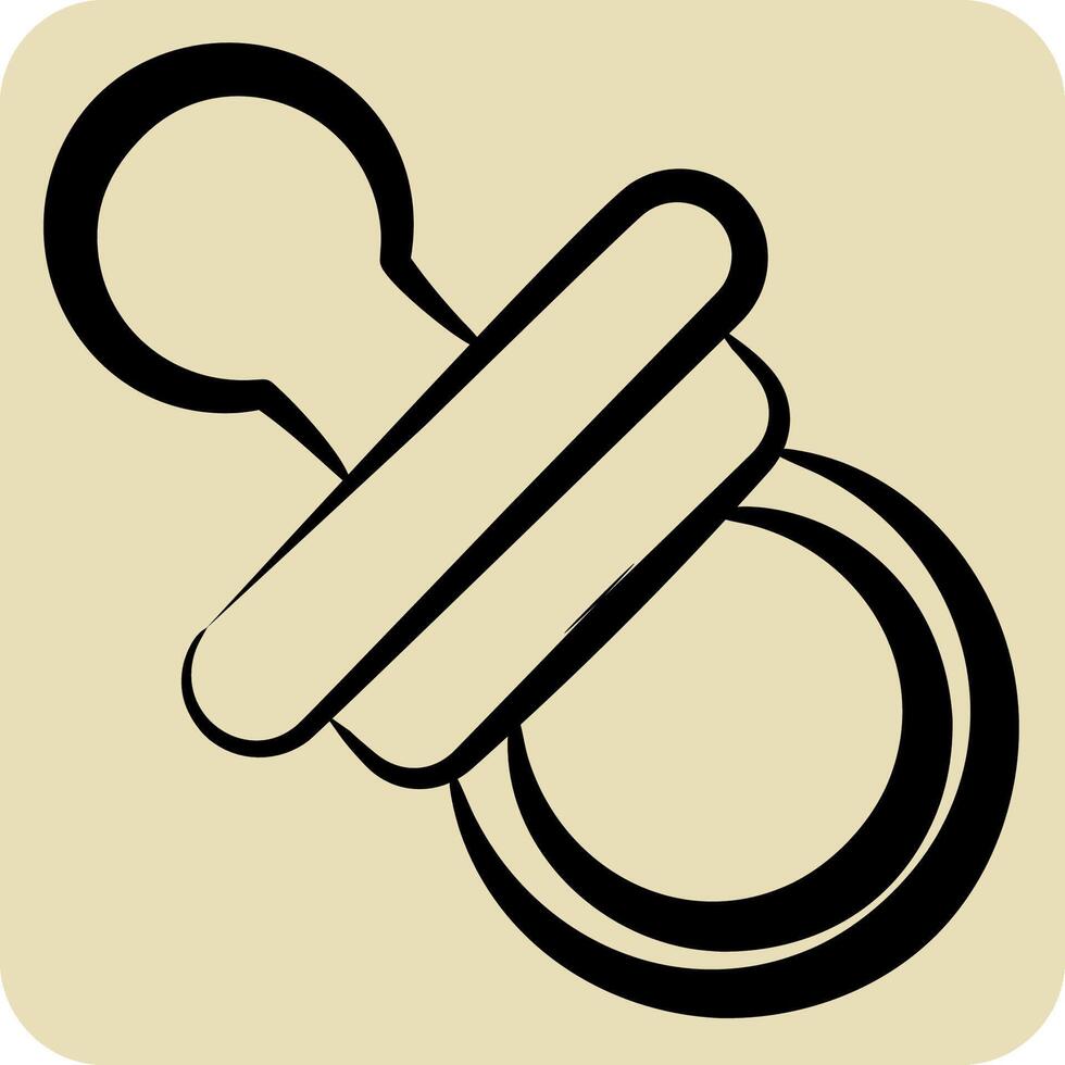 Icon Niplle Toy. related to Kindergarten symbol. hand drawn style. design editable vector