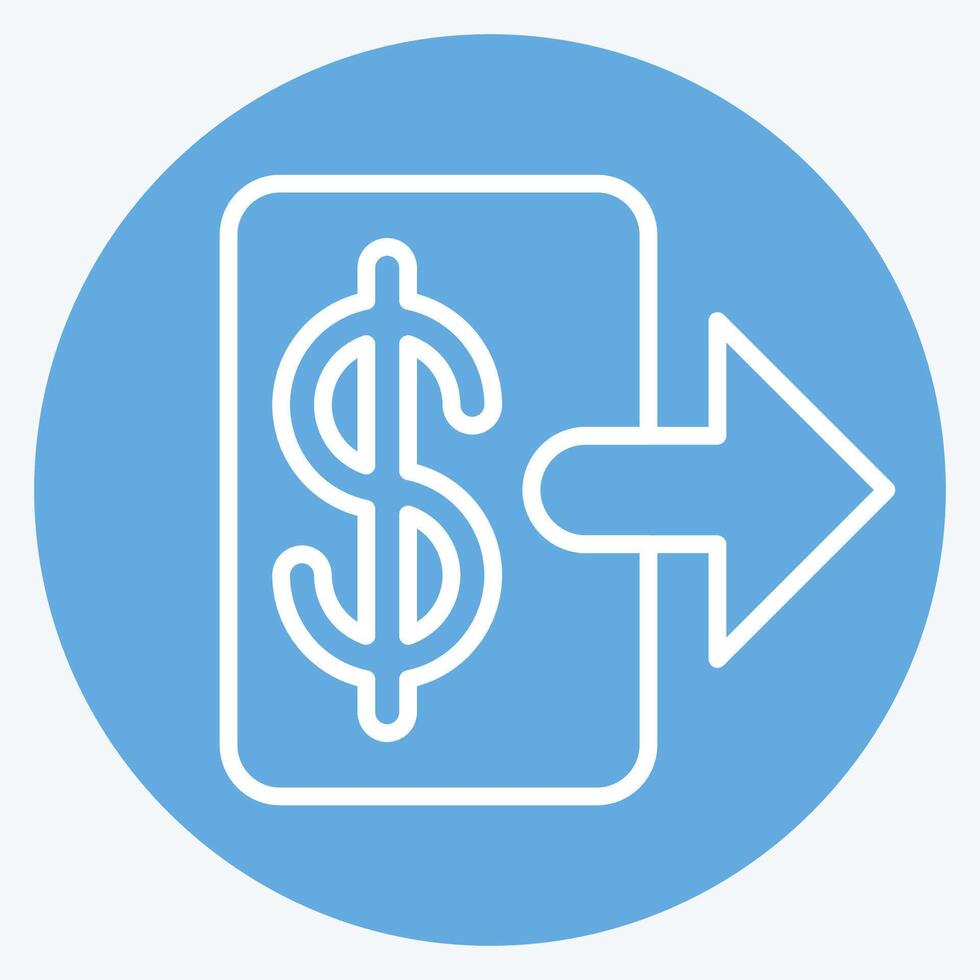 Icon Withdraw Money. related to Savings symbol. blue eyes style. design editable vector