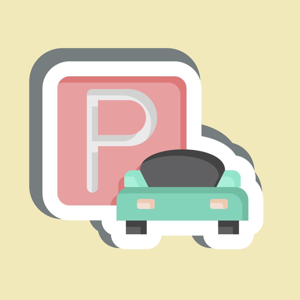 Sticker Parking. related to Parking symbol. design editable vector
