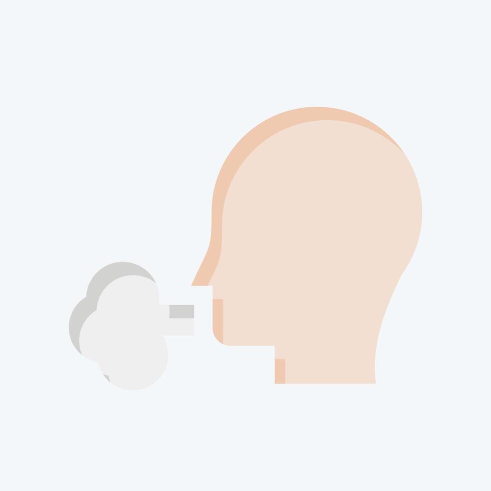 Icon Smoke 2. related to Vape symbol. flat style. design editable vector