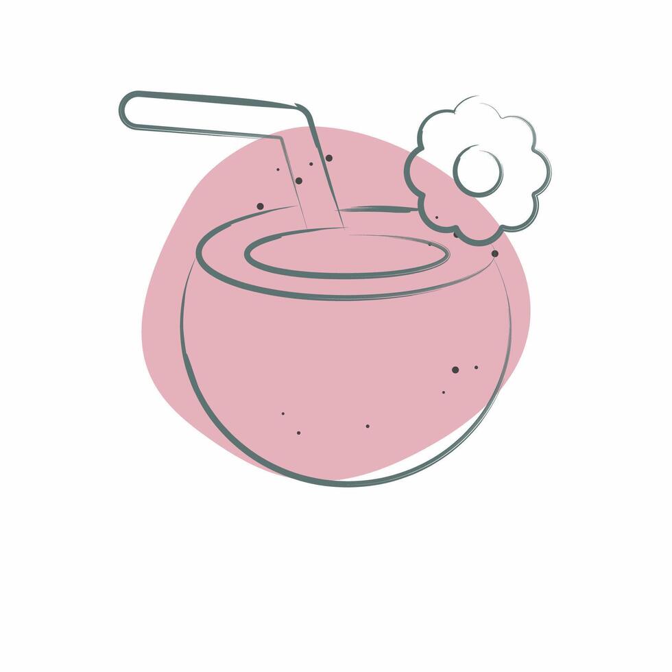 Icon Coconut. related to Summer symbol. Color Spot Style. design editable vector
