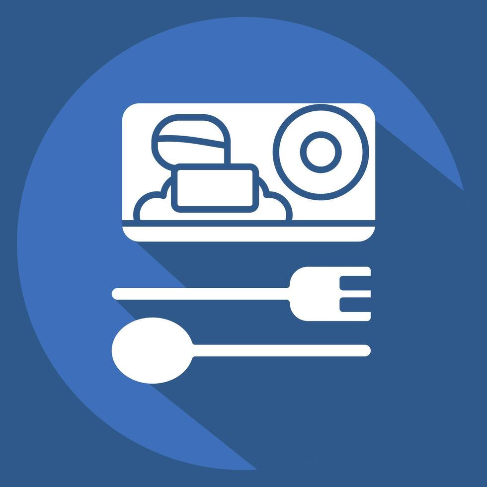 Icon Meal. related to Travel symbol. long shadow style. design editable vector