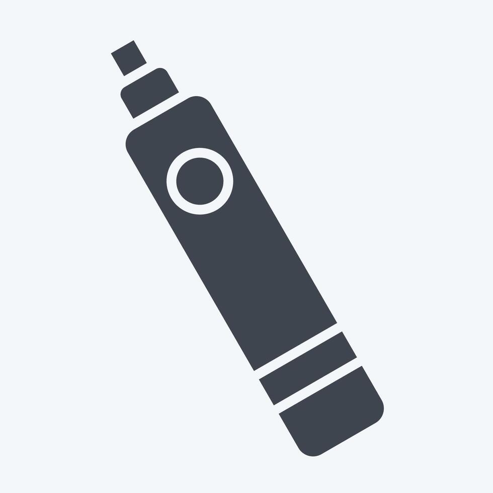 Icon Electronic Cigarette. related to Vape symbol. glyph style. design editable vector
