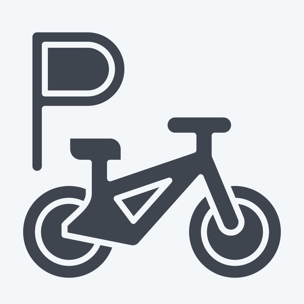 Icon Bike Parking. related to Parking symbol. glyph style. design editable vector