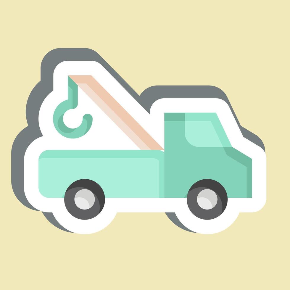 Sticker Tow Truck. related to Parking symbol. design editable vector