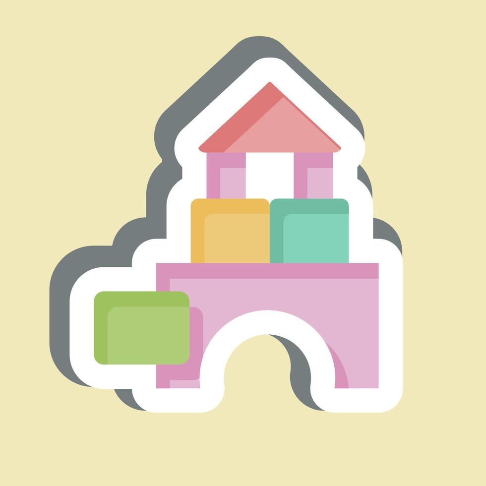 Sticker Toy Kindergarten. related to Kindergarten symbol. design editable vector