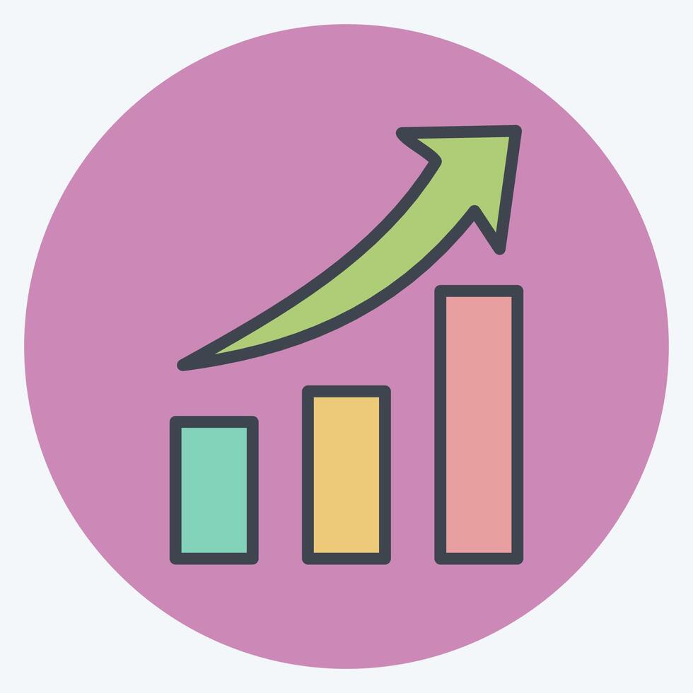 Icon Growth Chart. related to Savings symbol. color mate style. design editable vector