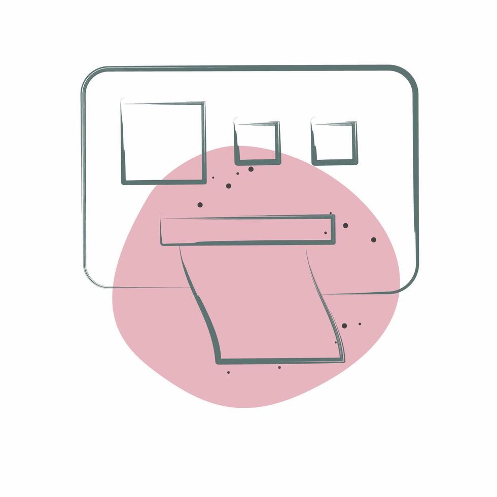 Icon Ticket Machine. related to Parking symbol. Color Spot Style. design editable vector