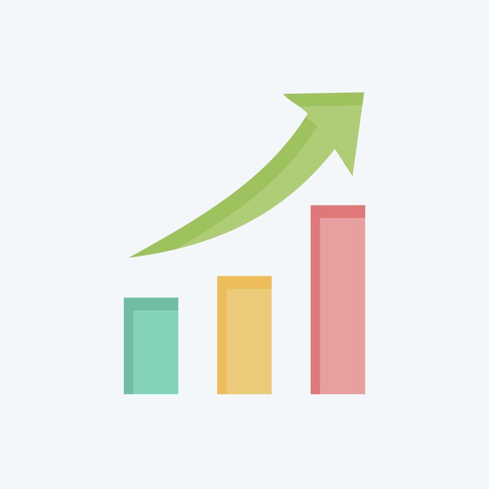 Icon Growth Chart. related to Savings symbol. flat style. design editable vector