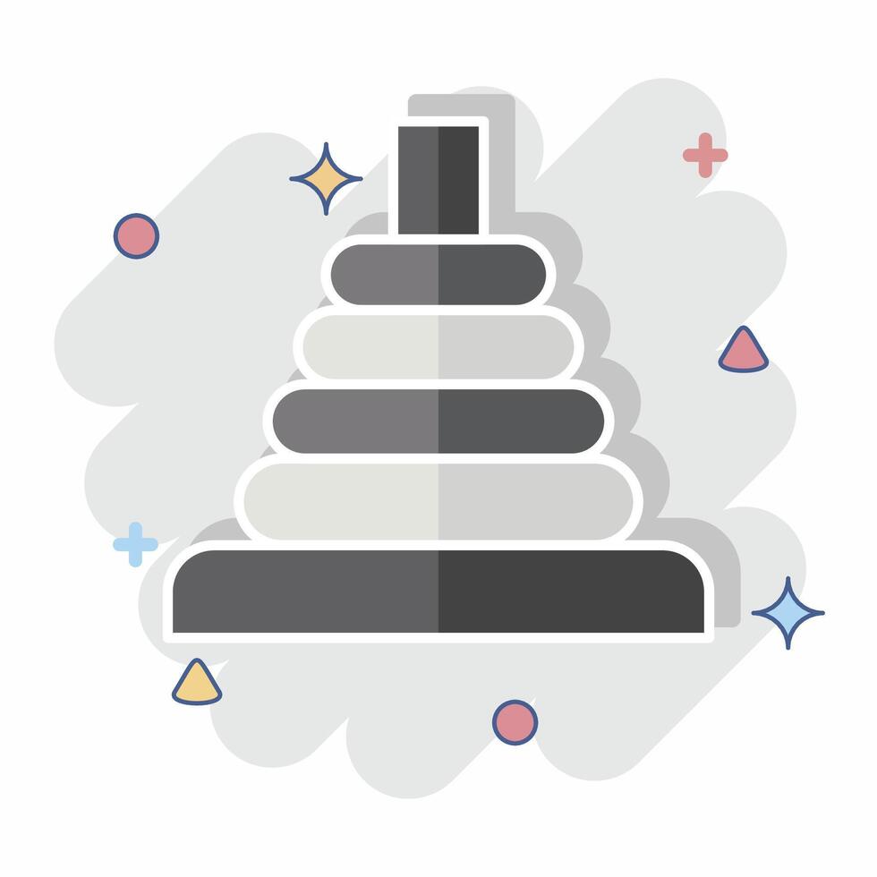 Icon Ring Toss. related to Kindergarten symbol. comic style. design editable vector