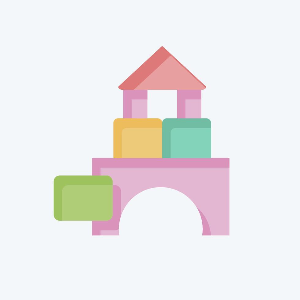 Icon Toy Kindergarten. related to Kindergarten symbol. flat style. design editable vector