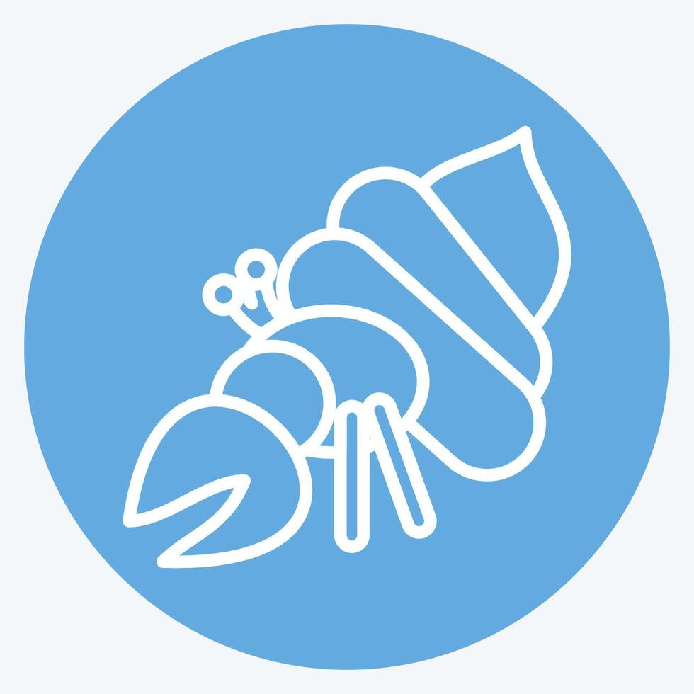 Icon Crab. related to Summer symbol. blue eyes style. design editable vector