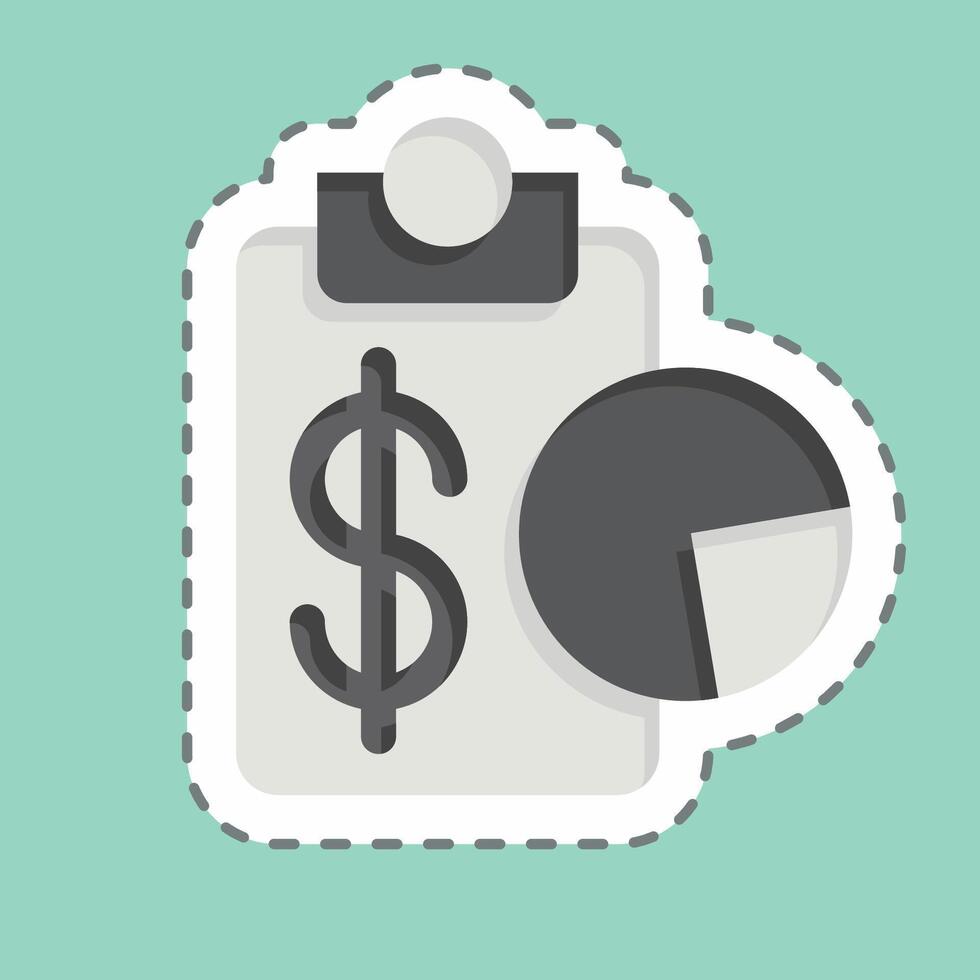 Sticker line cut Budget Plan. related to Savings symbol. design editable vector