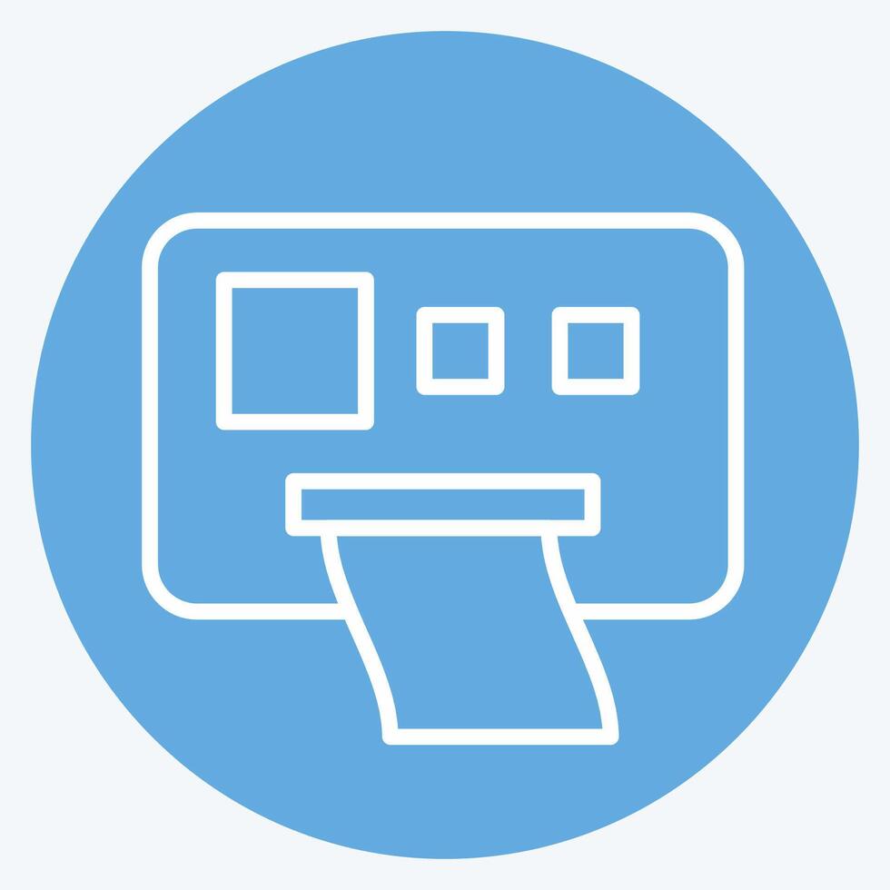 Icon Ticket Machine. related to Parking symbol. blue eyes style. design editable vector